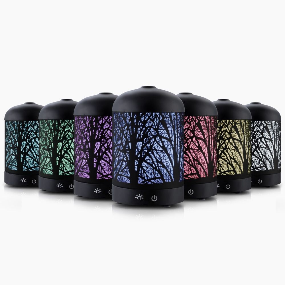 Black Aroma Diffuser 160 ml, Ultrasonic Aromatherapy Humidifier
