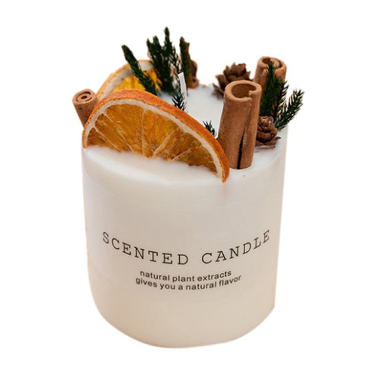 Scented Candle Soy Wax Dry Flower Glass Cover Wood Mat Aromatherapy Candle for Home Decoration Birthday Gift Type 4